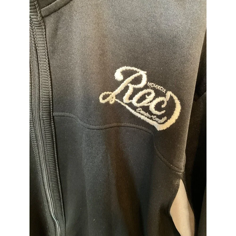Rocawear Black Extra‎ Large  Polyester Jacket Zip Pockets Contrasting Under Arm